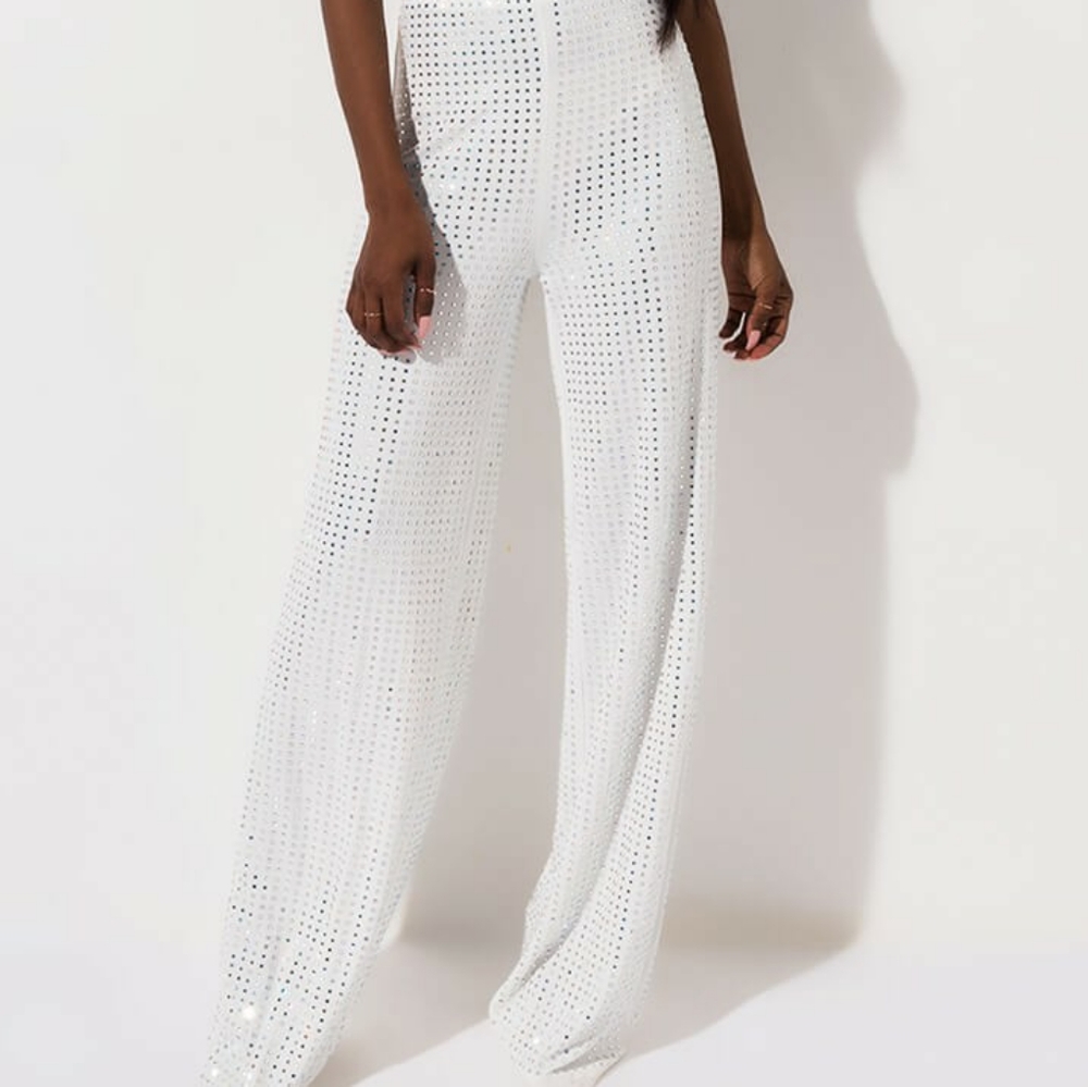 Akira White Diamond Pants